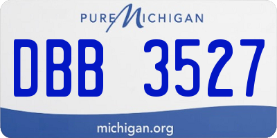 MI license plate DBB3527