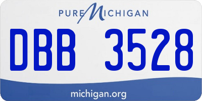 MI license plate DBB3528