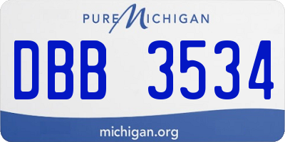 MI license plate DBB3534