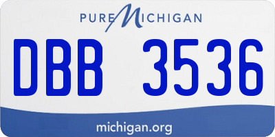 MI license plate DBB3536