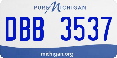 MI license plate DBB3537