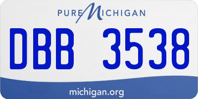 MI license plate DBB3538