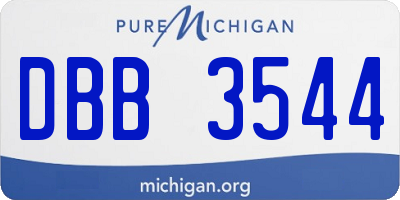 MI license plate DBB3544