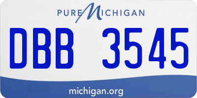 MI license plate DBB3545