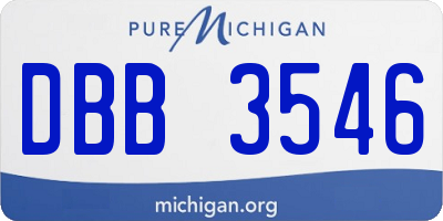 MI license plate DBB3546