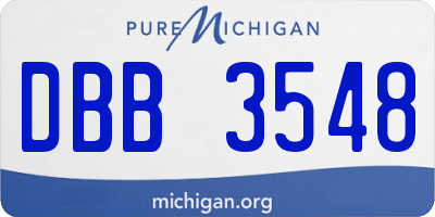 MI license plate DBB3548
