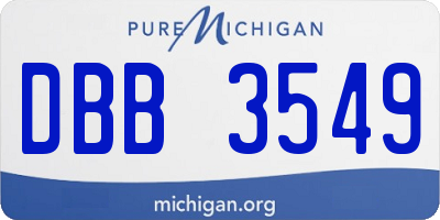 MI license plate DBB3549