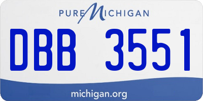 MI license plate DBB3551