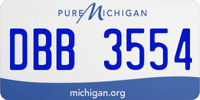 MI license plate DBB3554