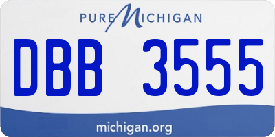 MI license plate DBB3555
