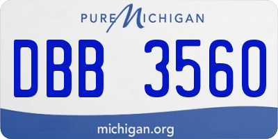 MI license plate DBB3560
