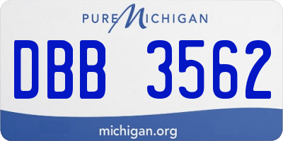 MI license plate DBB3562