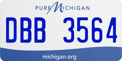 MI license plate DBB3564