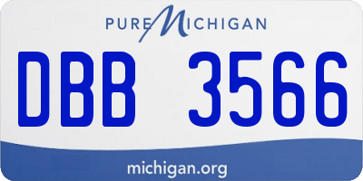 MI license plate DBB3566