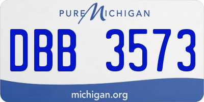 MI license plate DBB3573