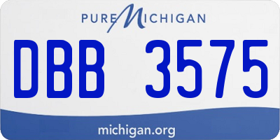 MI license plate DBB3575