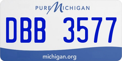 MI license plate DBB3577