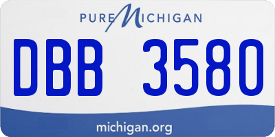MI license plate DBB3580