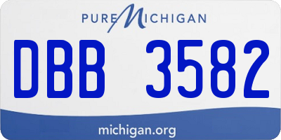 MI license plate DBB3582