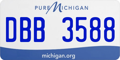 MI license plate DBB3588
