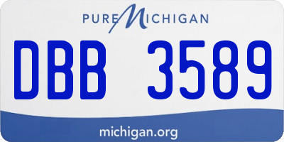 MI license plate DBB3589
