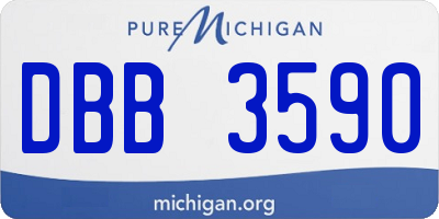 MI license plate DBB3590