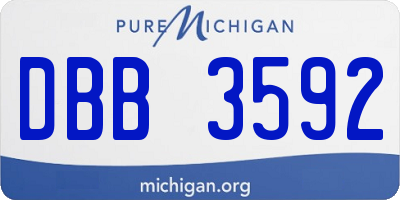 MI license plate DBB3592