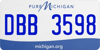MI license plate DBB3598