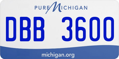 MI license plate DBB3600