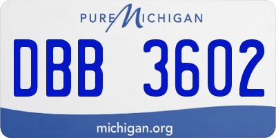 MI license plate DBB3602