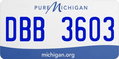MI license plate DBB3603