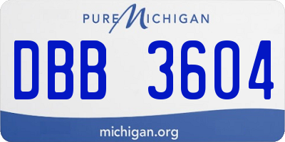 MI license plate DBB3604