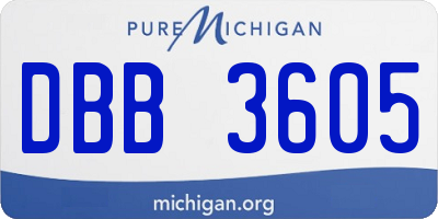 MI license plate DBB3605