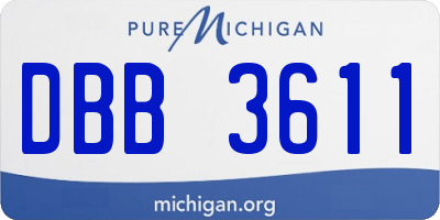 MI license plate DBB3611