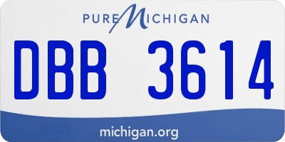 MI license plate DBB3614