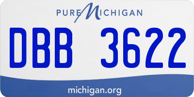 MI license plate DBB3622