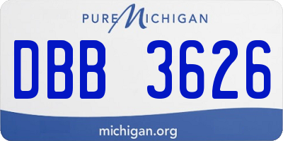MI license plate DBB3626