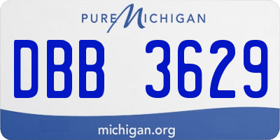 MI license plate DBB3629
