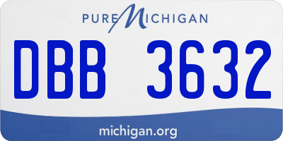 MI license plate DBB3632