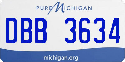 MI license plate DBB3634