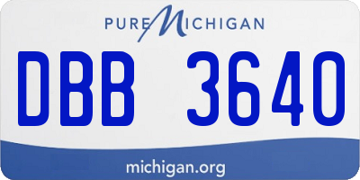 MI license plate DBB3640