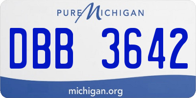 MI license plate DBB3642