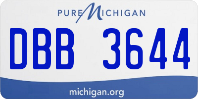 MI license plate DBB3644