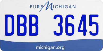 MI license plate DBB3645
