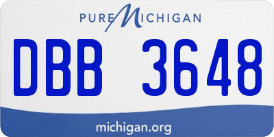 MI license plate DBB3648
