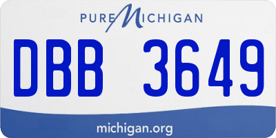 MI license plate DBB3649