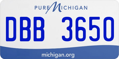 MI license plate DBB3650