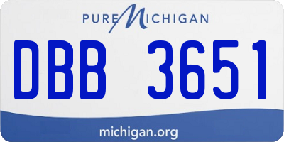 MI license plate DBB3651