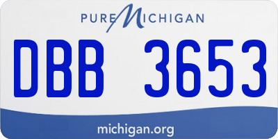 MI license plate DBB3653