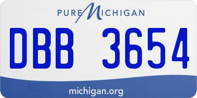 MI license plate DBB3654